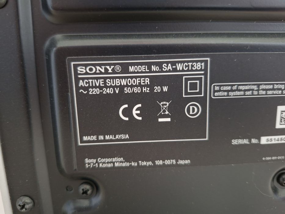Soundbar SONY sa-ct381 biały