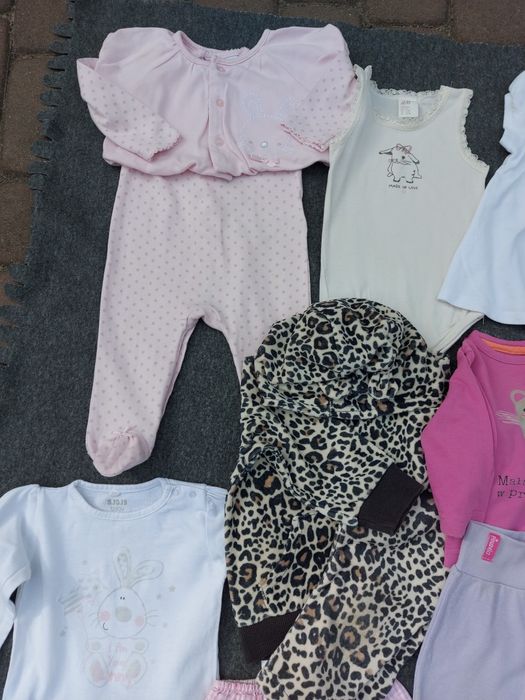 Zestaw paka body, sukienka, bluzka, spodnie H&M rozmiar 68