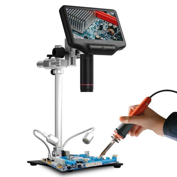 Цифровий мікроскоп Andonstar AD407Pro з HDMI і металевою базою/стійкою