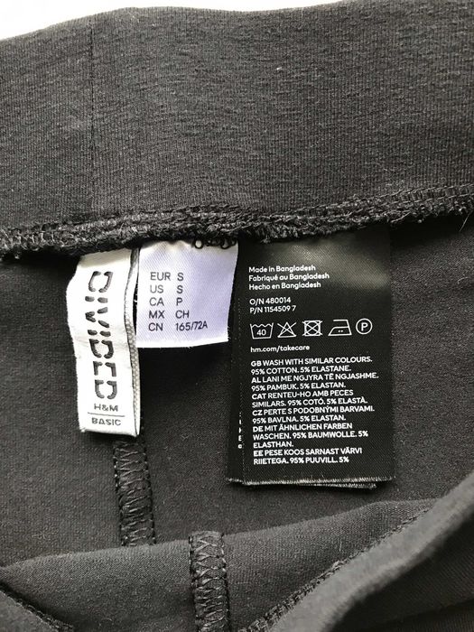 Czarne bawełniane legginsy kolarki H&M Divided
