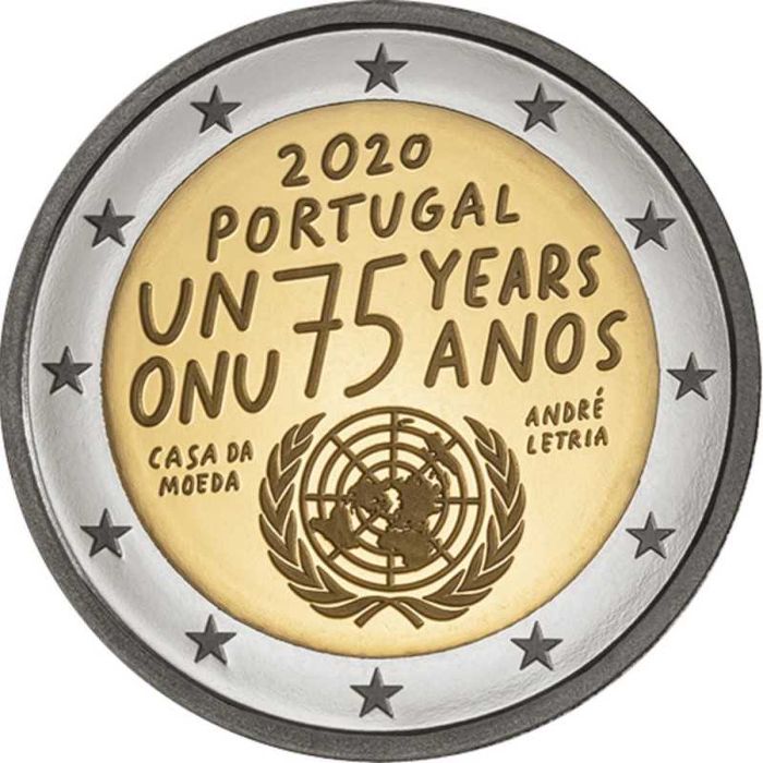 2020 – PROOF 2 Euros € – 75 ANOS DA ONU - Comemorativa INCM