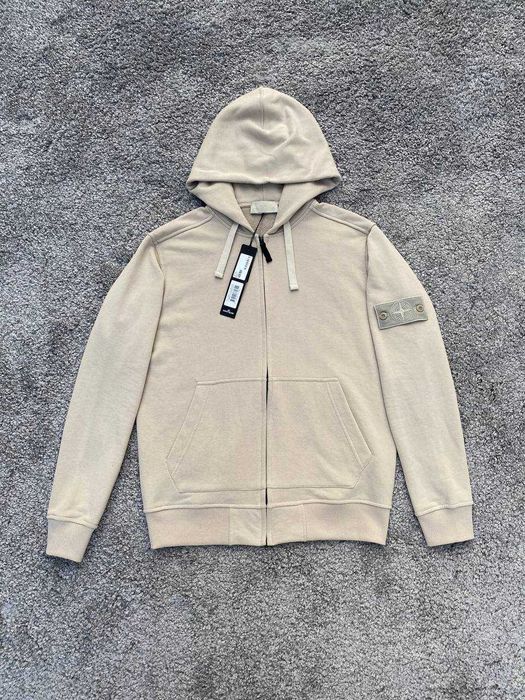 Чорний Зіп худі Stone Island Худак Стон Айленд Темна кофта Стонік SI