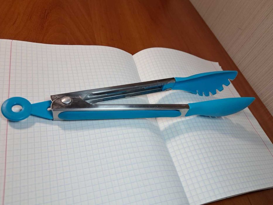 Щипці кухонні силіконові з ручкою з нержавіючої сталі 26см