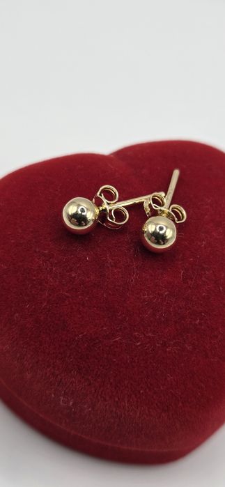 Delikatne nowe kolczyki złote kulki pr 585 14K