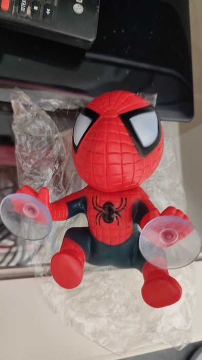 boneco Spider Man ventosa vidro