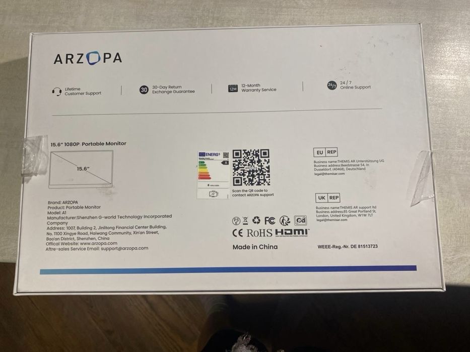 Arzopa Монітор 15,6