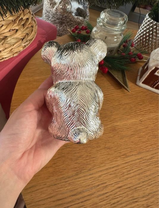 skarbonka Teddy Bear silverplated H.Samuel srebrzona moneybox miś