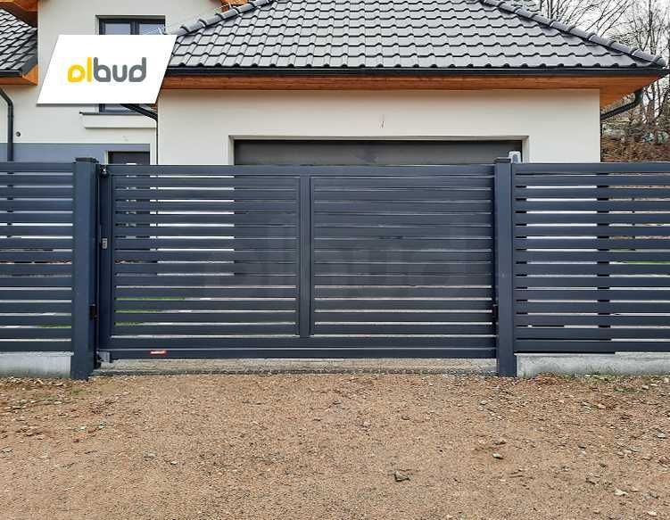 Ogrodzenie nowoczesne KONSPORT P82 poziome- dostawa, montaż Szymbark