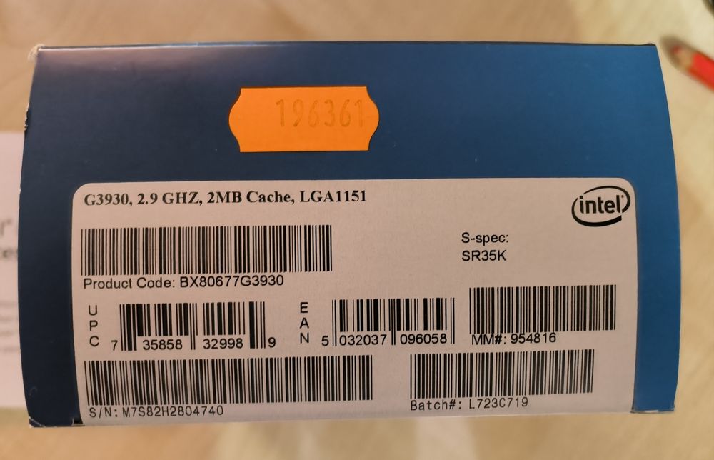 Процесор Intel Celeron G3930