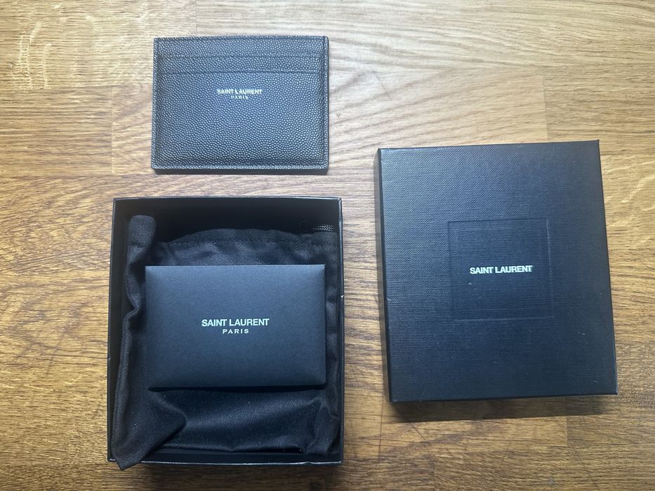 SAINT LAURENT Black leather cardholder NEW