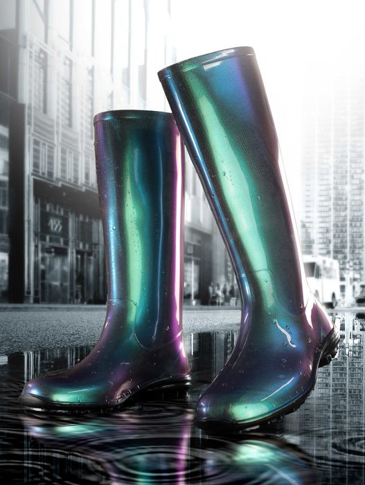 Kalosze Damskie Wysokie Buty Lekkie Kameleon PVC Modne r.37,41