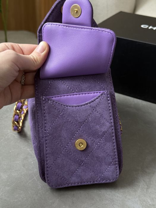 Сумка Chanel 25 Mini Handbag Suede Purple
