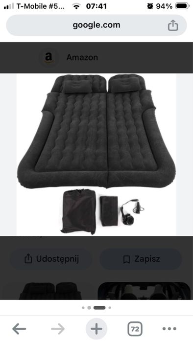 Materac dmuchany dedykowany do vw Caddy