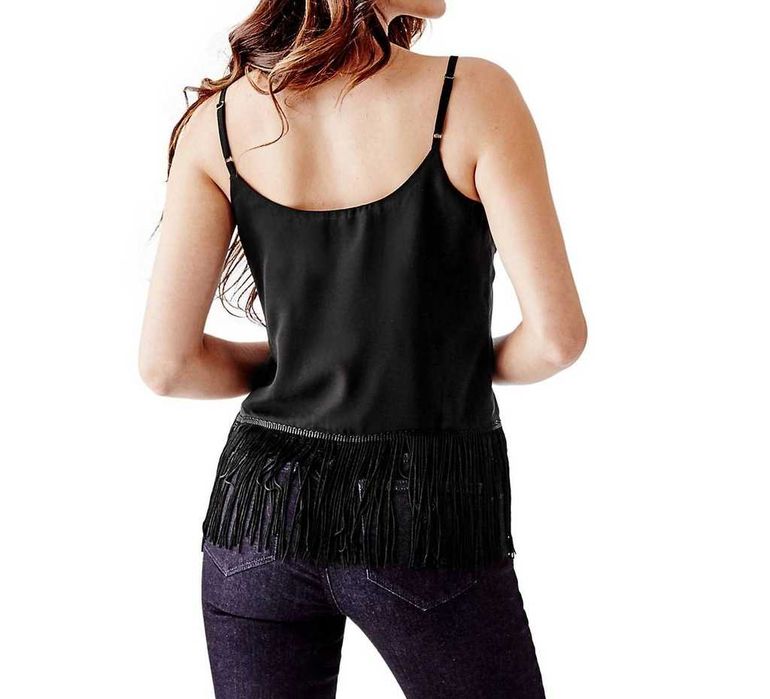 Haftowany TOP Z FRĘDZLAMI Guess S