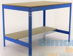 Bancada de Trab. BT0 Capac 600 kg 1510x760 Azul tampo em madeira. AP28