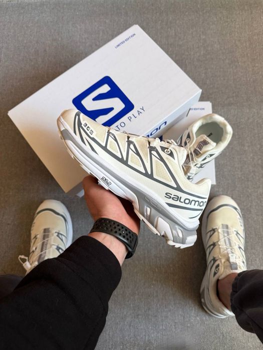 Кроссовки Саломони Кросівки Чоловічі Salomon XT-6 S-LAB Білі Soft Ground Beige White Gray