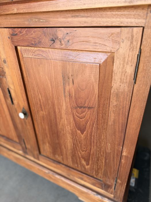 Kredens tekowy z duszą vintage retro DREWNO apteczny RYSTYKALNY