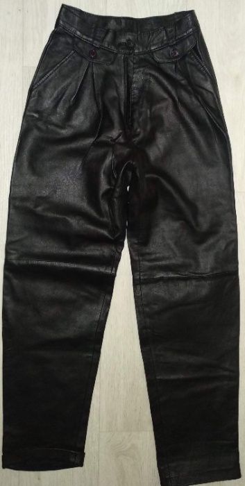 кожа gigi pary leather Italy штаны высокая посадка