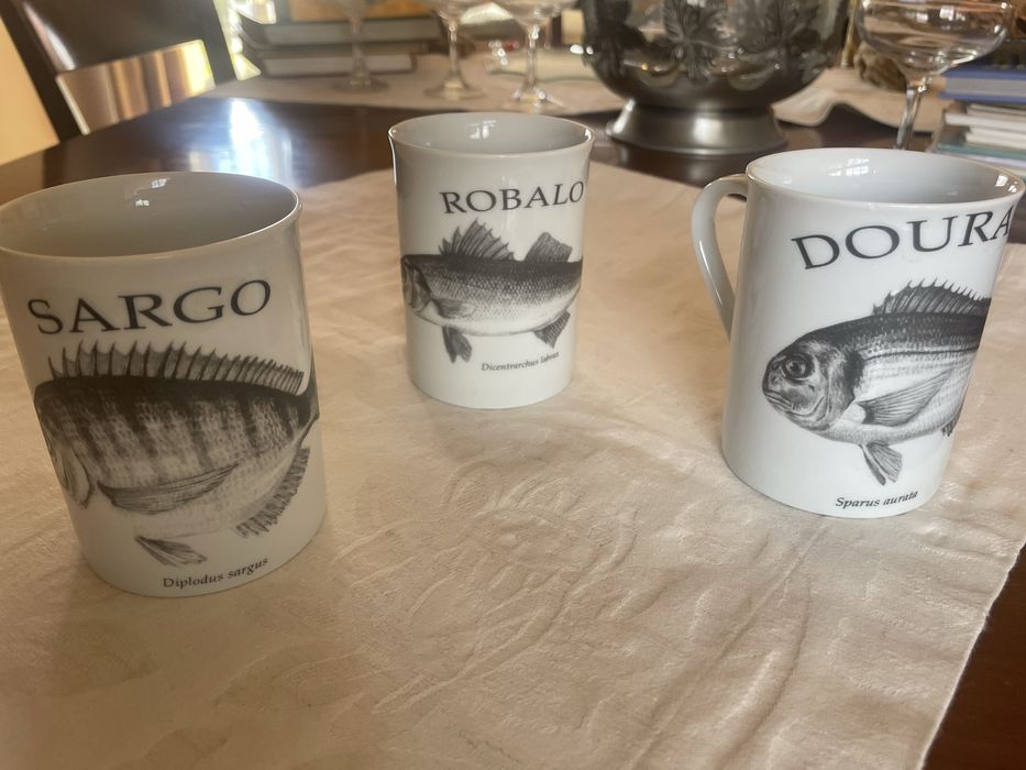 Conjunto 3 canecas motivos de pesca