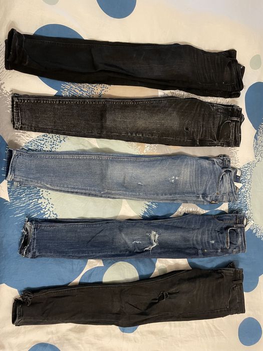 5 par jeansów spodni stradivarius zara levis wrangler lee 32/34 xs xxs
