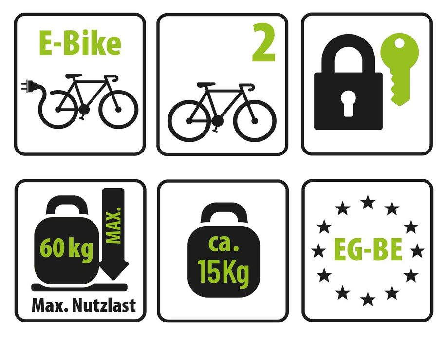Bagażnik EUFAB TECDC1 na 2 rowery eBike uchwyt na hak dynamiczny LED