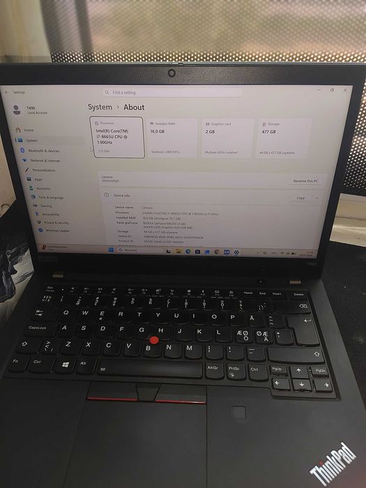 Lenovo ThinkPad T490 – mocny laptop i7, 16 GB, SSD 512 GB, Windows 11