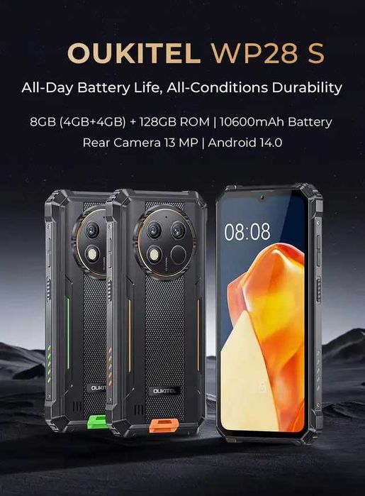 Смартфон Oukitel WP28S Black 4/128Gb 10600mAh Octa Core Global Version