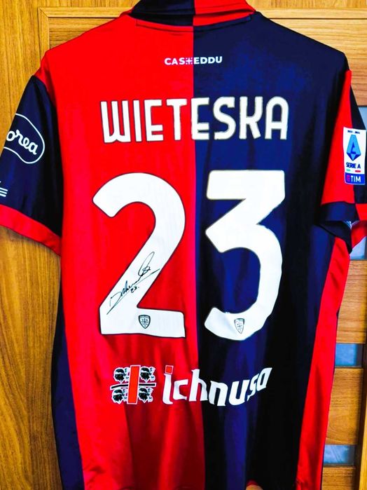 Koszulka meczowa Cagliari - Juventus Mateusz Wieteska (certyfikat)
