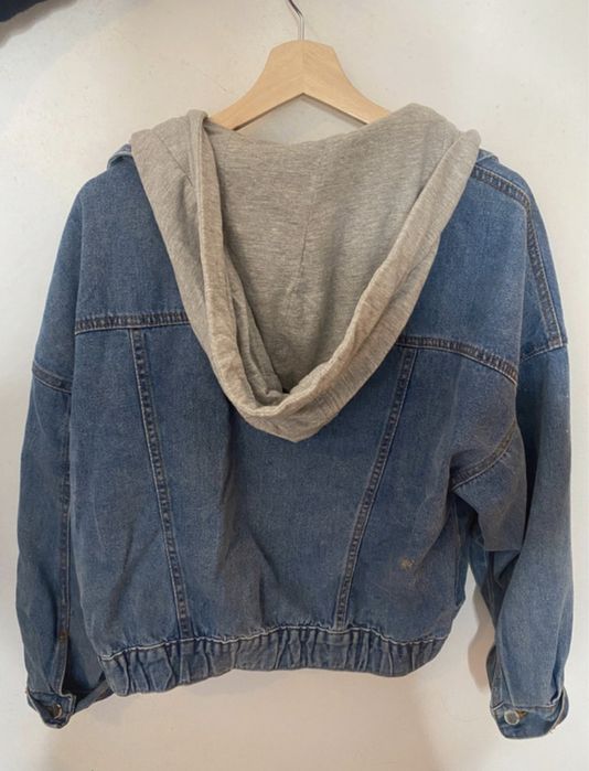 Casaco de ganga com capuz