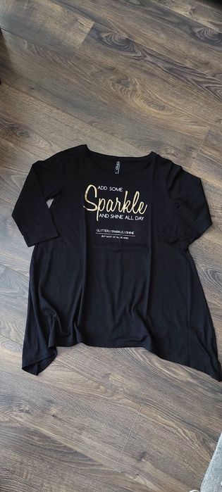 Bluzka damska dłuższa czarna luźna S