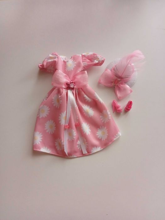Ubranka dla lalki barbie sukienka kapelusz buty