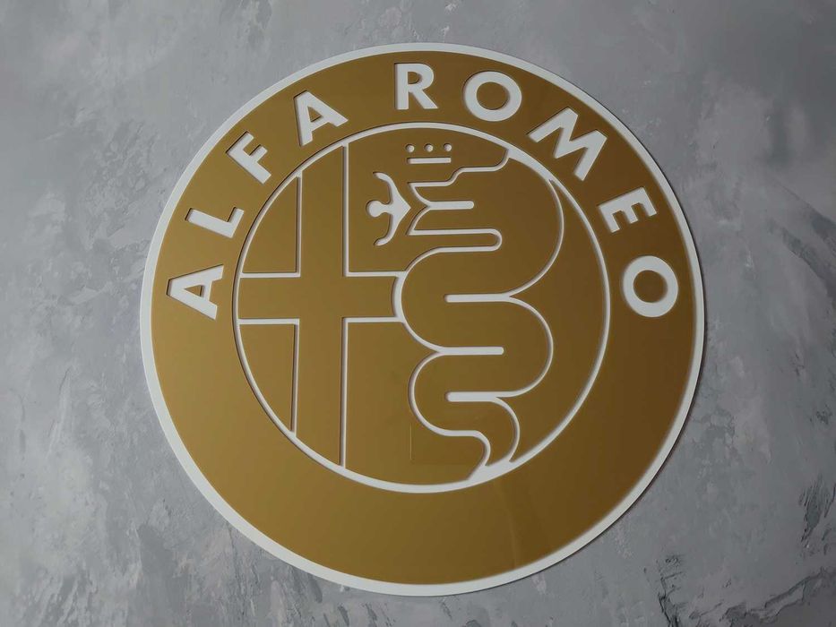 Alfa Romeo logo emblemat na ściane do garażu pokoju