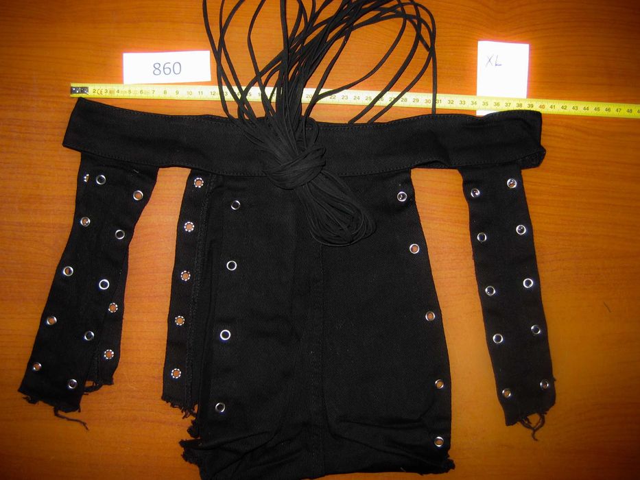 Szorty Czarne Spodenki Damskie Na Lato Seksowne Sexy Dżins wiązane XL