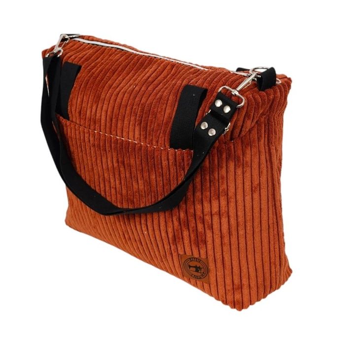 Torebka-Plecak Brązowy ze Sztruksu – 2w1 Handmade