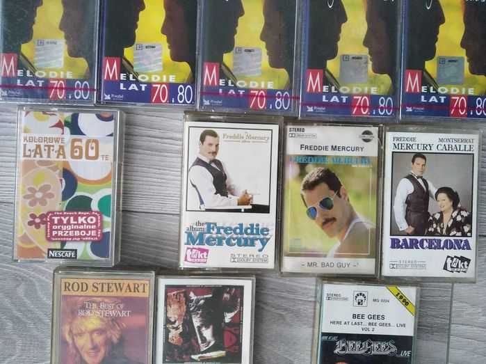 Kasety Freddie Mercury Queen Rod Stewart Bee Gees magnetofonowe