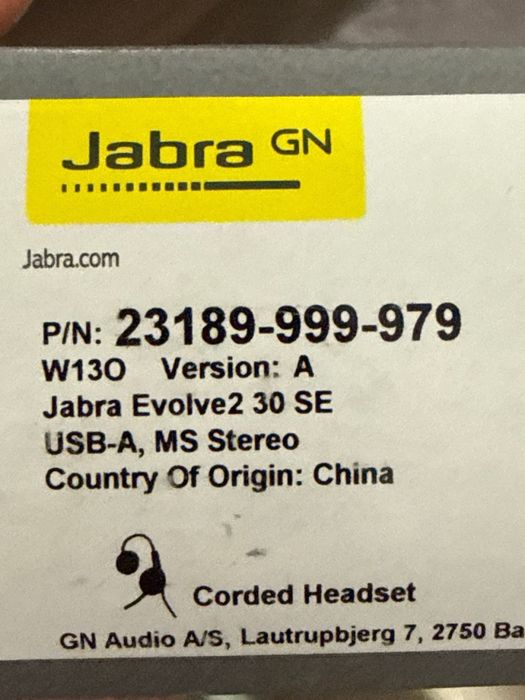 Є ОПТ USB Професійна стерео Гарнітура Jabra Evolve2 30 Навушники