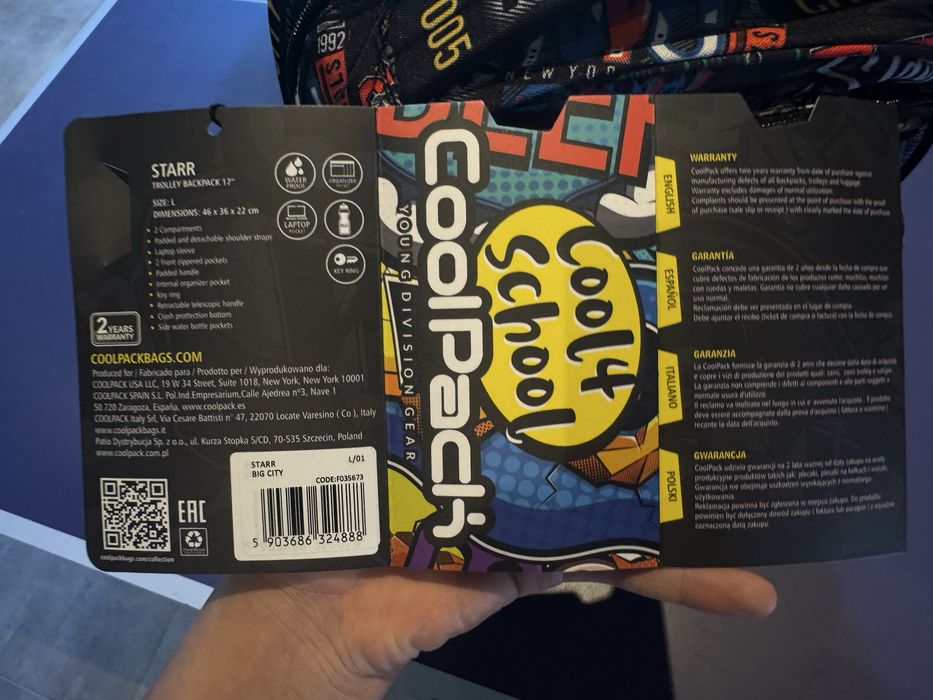 Plecak na kółkach CoolPack Starr Big City NOWY ZAFOLIOWANY