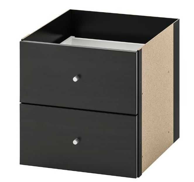 Conjuntos de 4 módulos de 2 gavetas preto, 33x33 cm