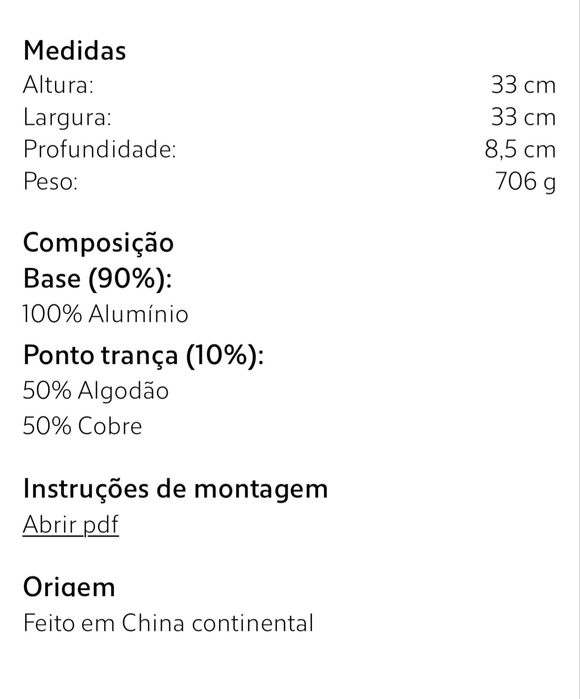 Candeeiro de Tecto Alumínio Zara Home NOVO