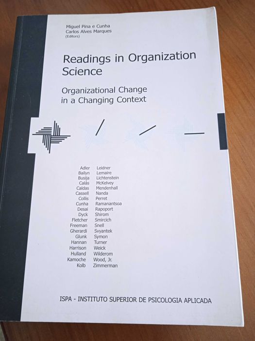 LIvro " Reading in Organization Science" de Miguel Pina - ISPA