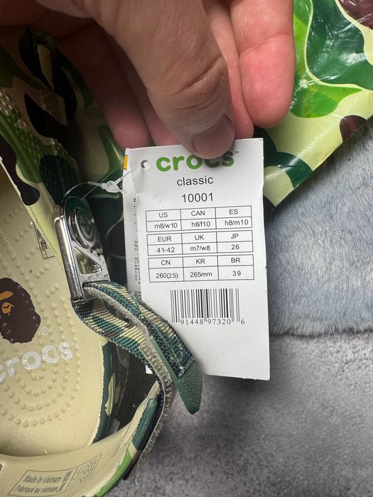‼️РОЗПРОДАЖ‼️ Крокси Crocs x BAPE сині зелені рожеві 38-45 Бейп