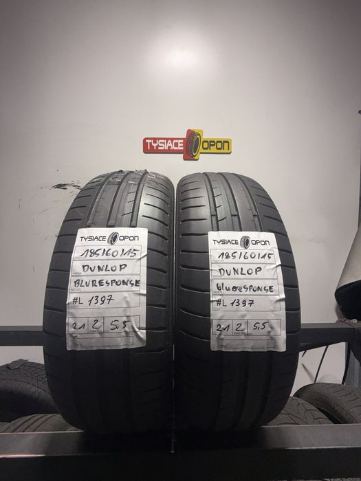 Opony letnie Dunlop 185/60 R15 komplet 2szt stan uzywany #L1397
