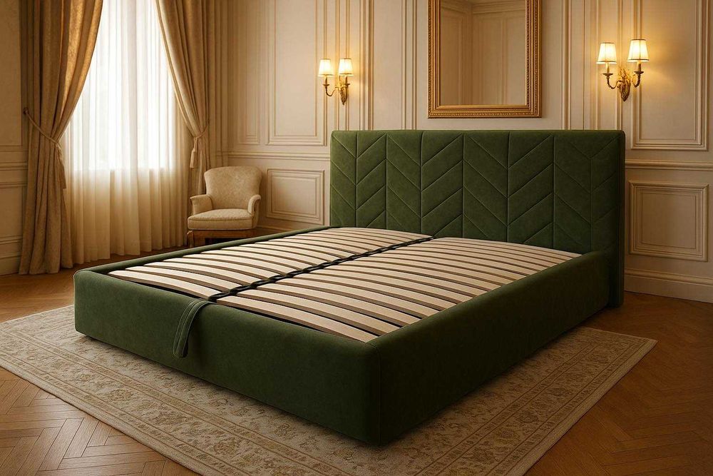 Кровать “Софт 160 см” — стиль и уют в благородном зелёном оттенке