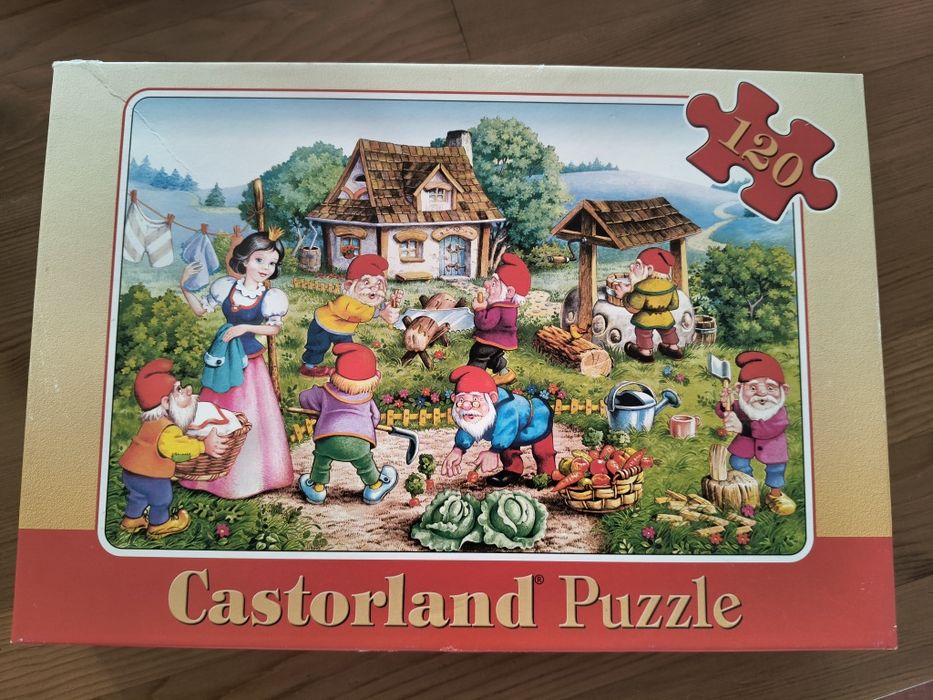 Puzzle Królewna Śnieżka i siedmiu krasnoludków, 120 elementów