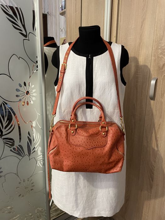 Ексклюзивна шкіряна сумка rebecca minkoff, шкіра страуса