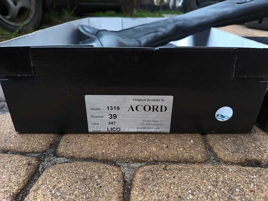 NOWE Buty-Kozaki OFICERKI Damskie-40 Naturalna Skóra 100% CZARNE Gw.6m