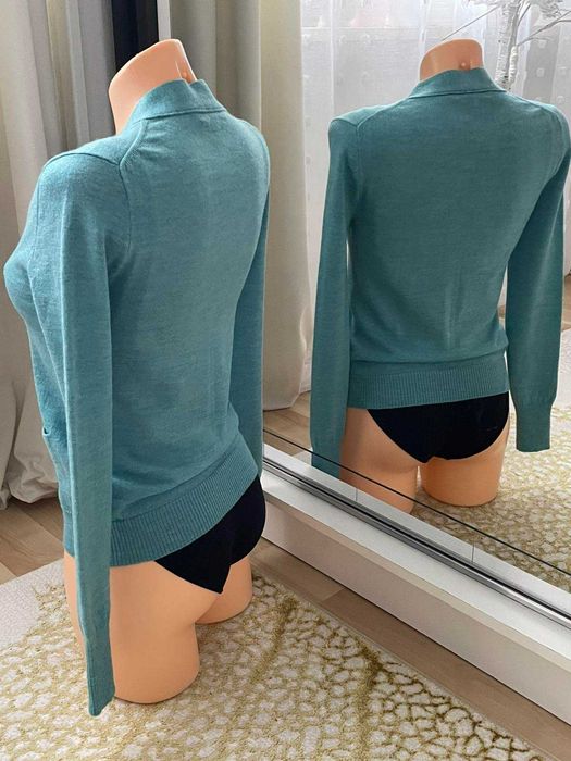 Krótki damski kardigan rozpinany sweter J.Crew wełna Merino r.XXS