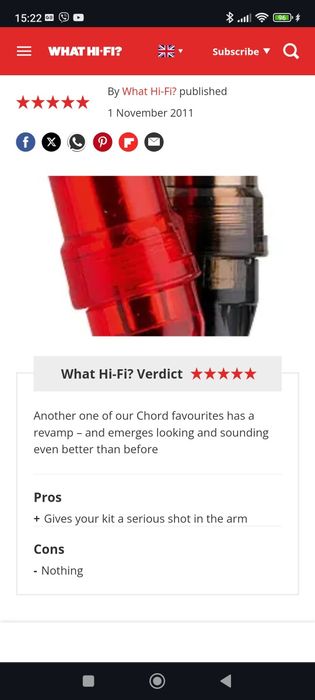 Межблочный кабель CHORD Chameleon Plus RCA-RCA XLR-XLR 2x1m