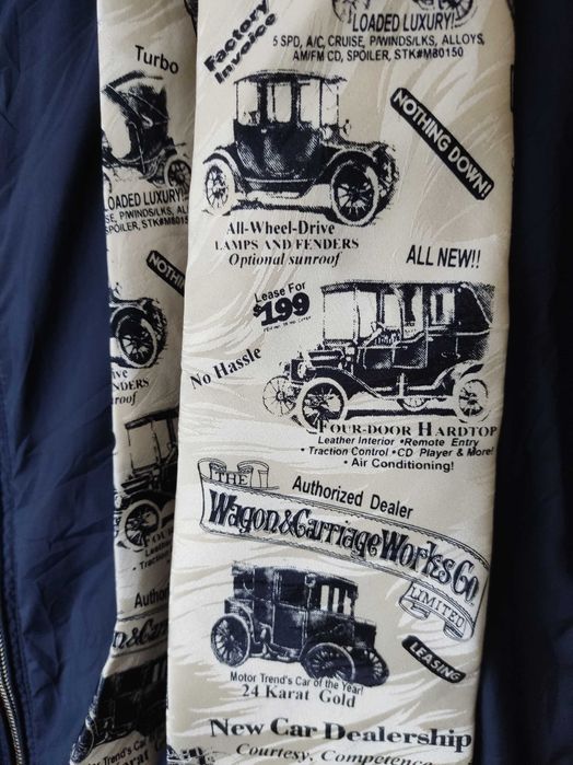 Винтаж галстук автомобили шелк Artifacts All Silk