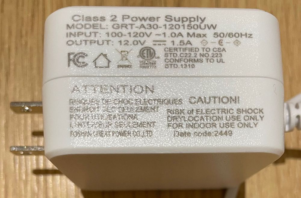 Zasilacz US 110V / 12V 1.5A